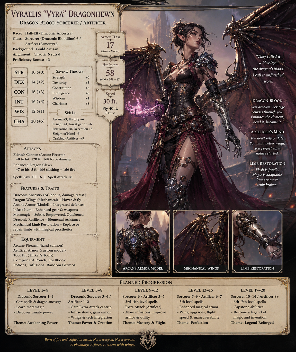 Vyra Dragonhewn - Build Sheet